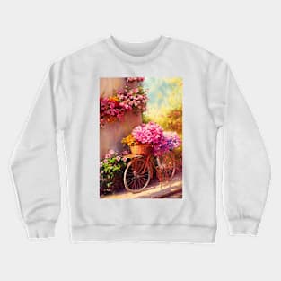 Watercolor bike Crewneck Sweatshirt